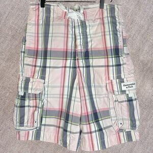 Vintage Abercrombie Fitch Shorts Mens Med Cargo Drawstring Heavyweight 90s Y2K
